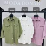 مانتو کتان جلو جیب دکمه