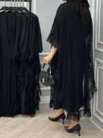 مانتو دوتیکه مشکی عبایی - Image 2