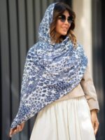 شال طرح گل پلیسه - Image 4