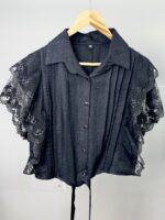 شومیز گره ای آستین دانتل - Image 3